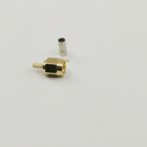 SMA Male Crimp Solder Connector for RG174, RG316-S Gold Plated