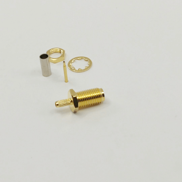 RP SMA Female Bulkhead Connector Solder Attachment For RG174 RG316-DS